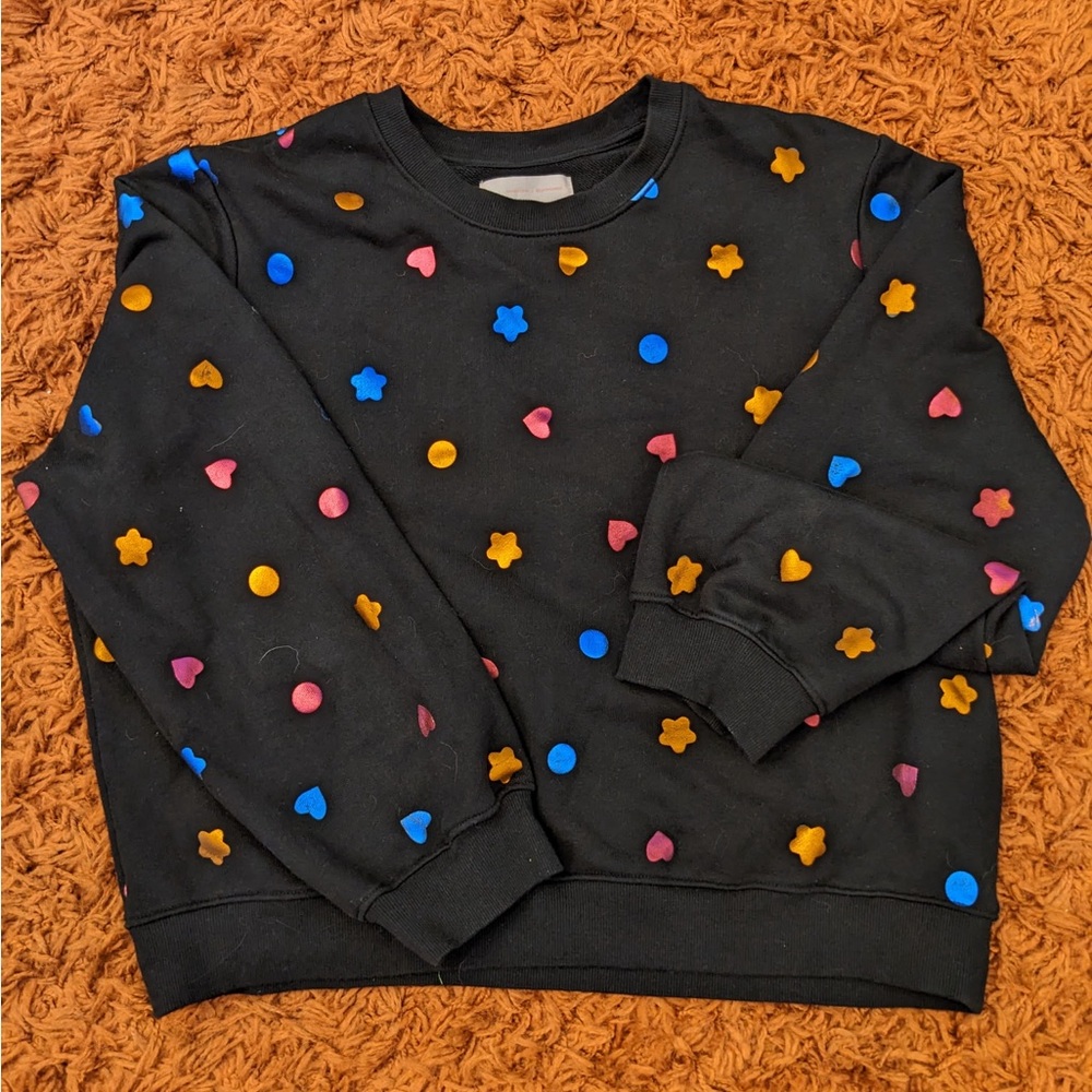 XL Ban.do Black Pullover with Colorful 90s Design